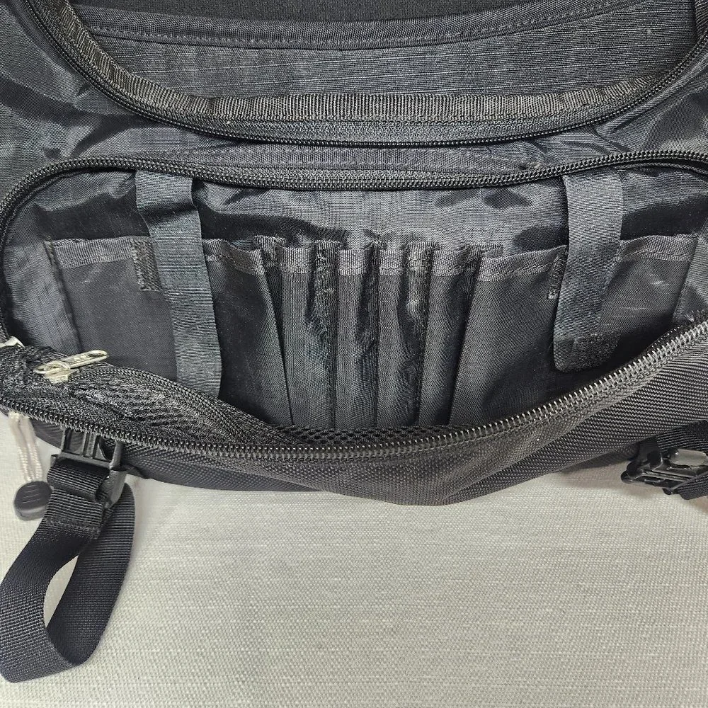 rei musette laptop black red crossbody bag